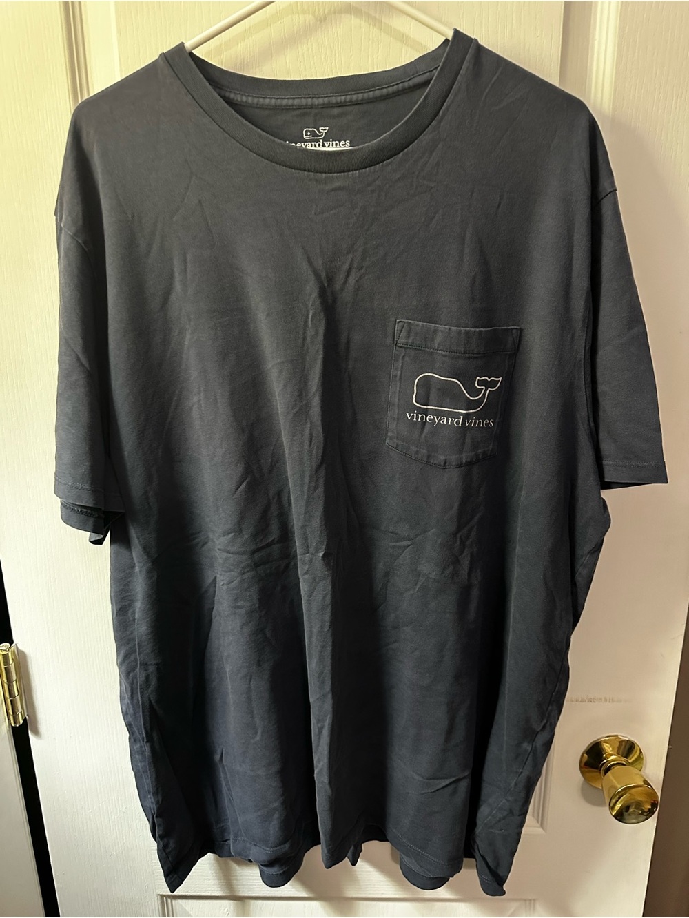 Vineyard Vines Navy Pocket Tee with Whale Logo